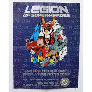 VTG 1984 Legion of Super-Heroes DC Comics Promo Comic Shop Poster 22"x17"